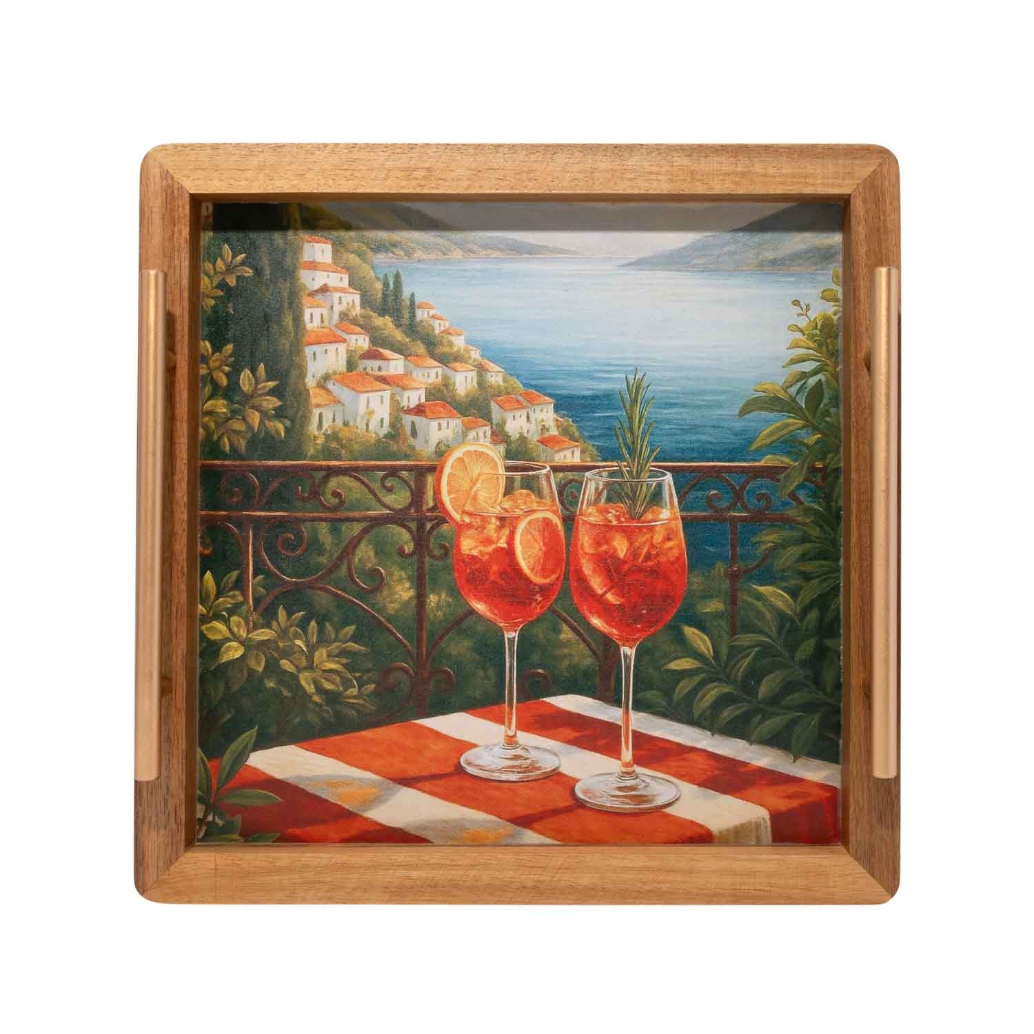 Walnut Carry Tray | Mocktails